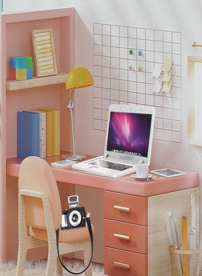 Bbiamsleep 4 Pcs Miniature Laptop Computer Tablet Phone Camera Simulation Accessories Mini Laptop Computer Phone Camera Ornaments for 1/4 1/6 1/12 Scale Mini House Accessories - Image 4